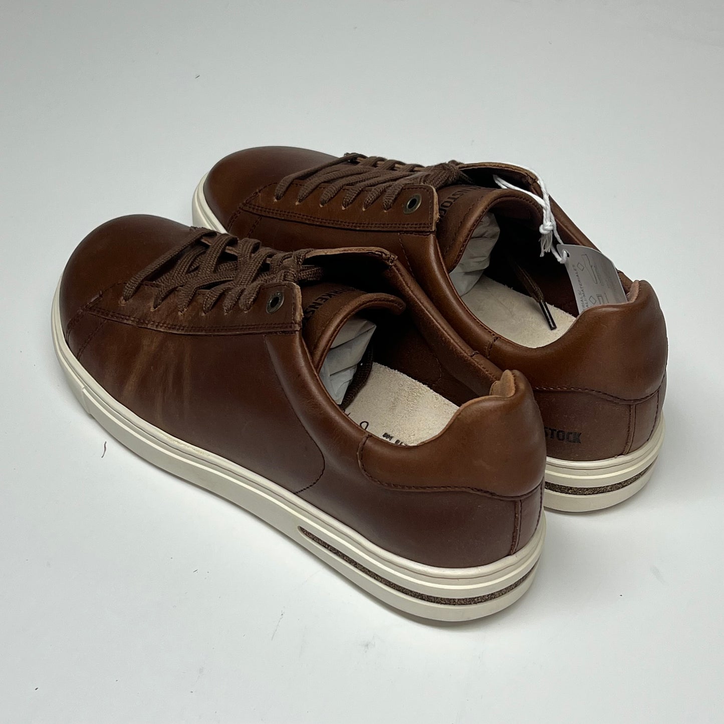 BIRKINSTOCK  Bend Low Leather Lace Up Sneaker Unisex Sz EU 41 Cognac 1026177