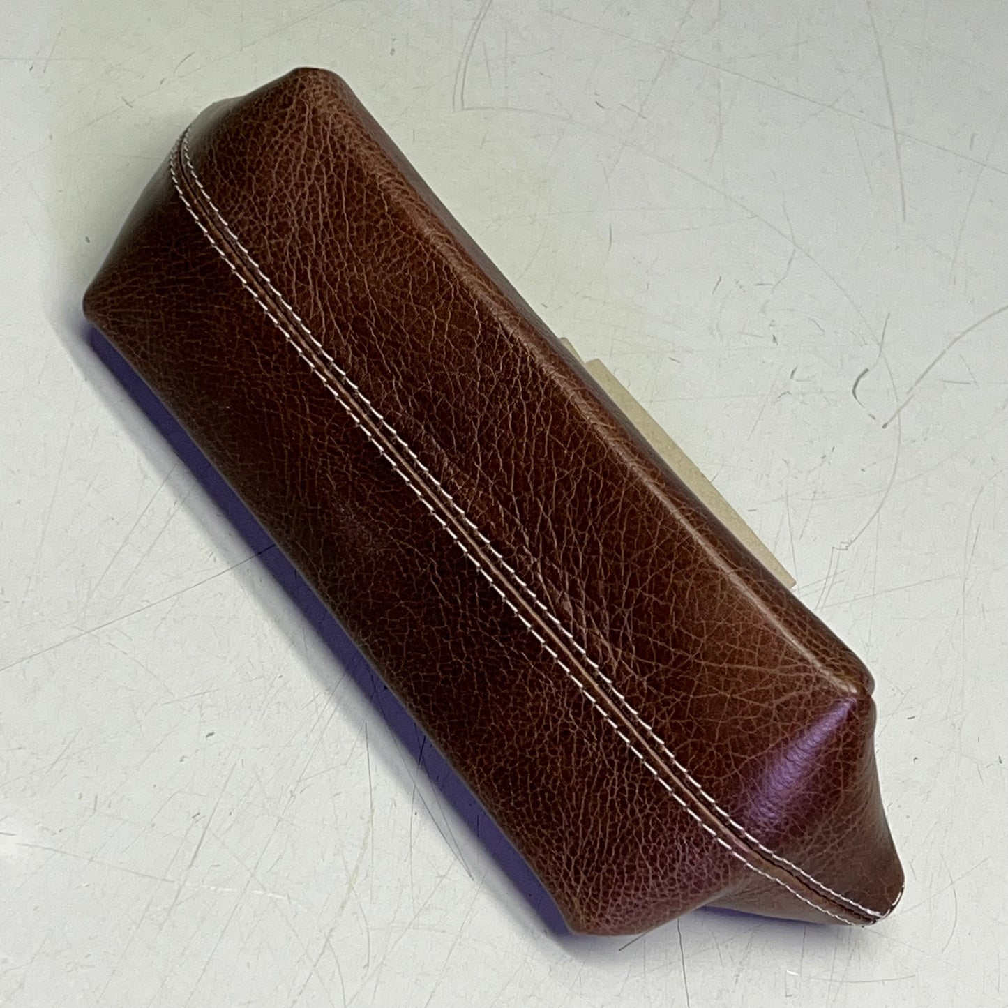 RE:DESIGNED Genuine Leather Project 11 Triangular Zip Bag 10"x3" Woodsmoke P011