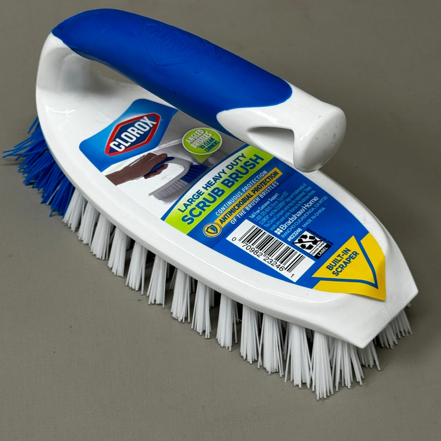 CLOROX (2 PACK!) Large Heavy Duty Scrub Brush 7 1/2" x 3" Blue/White 623246