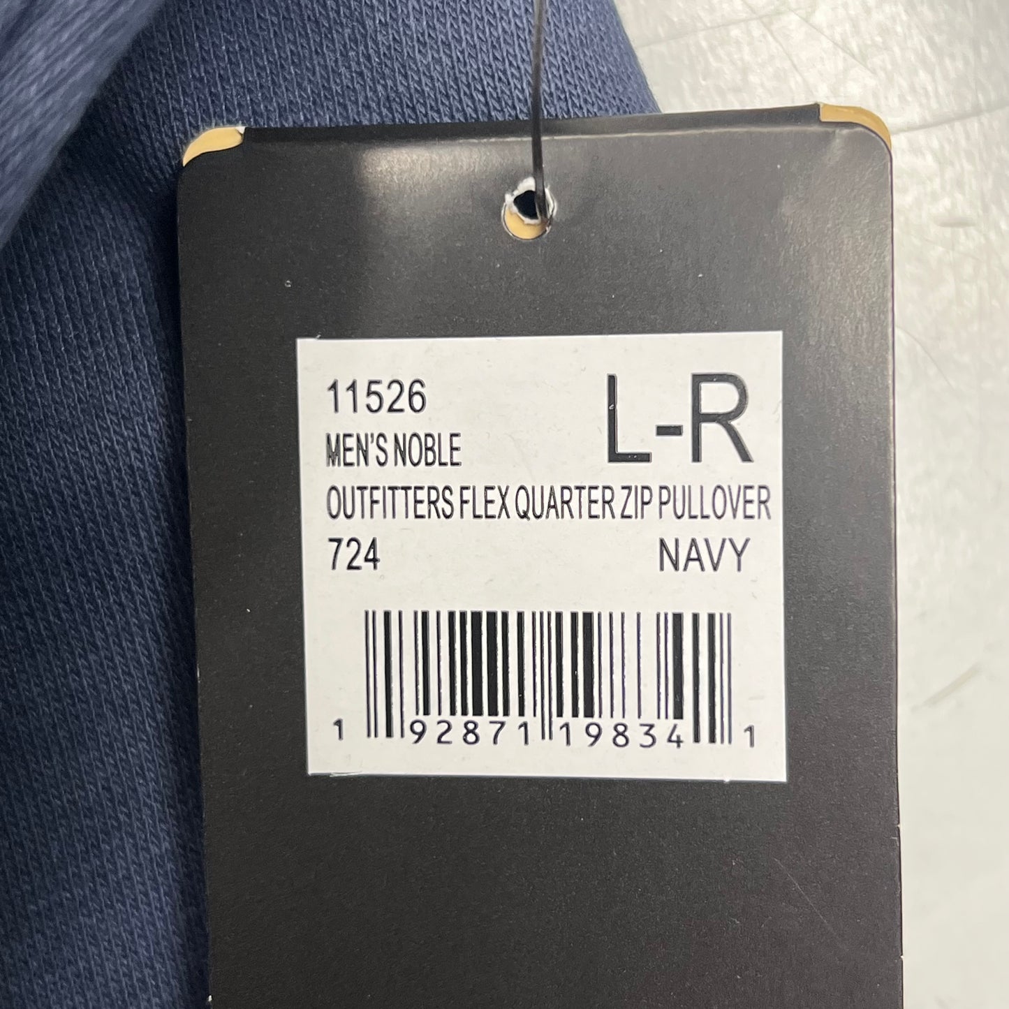 NOBLE OUTFITTERS Flex YYK Quarter Zip Pullover Men's Sz L-R Navy Blue 11526