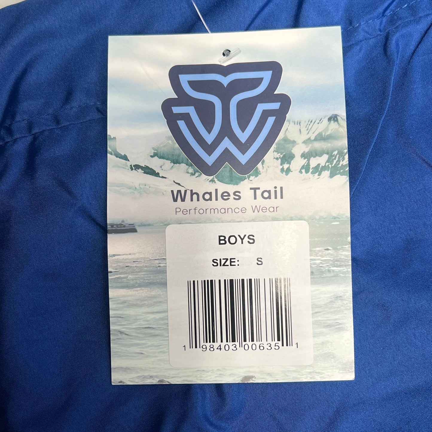 WHALES TAIL PERFORMANCE WEAR Fleece Lined Windbreaker Jacket Boy's Sz S Blue