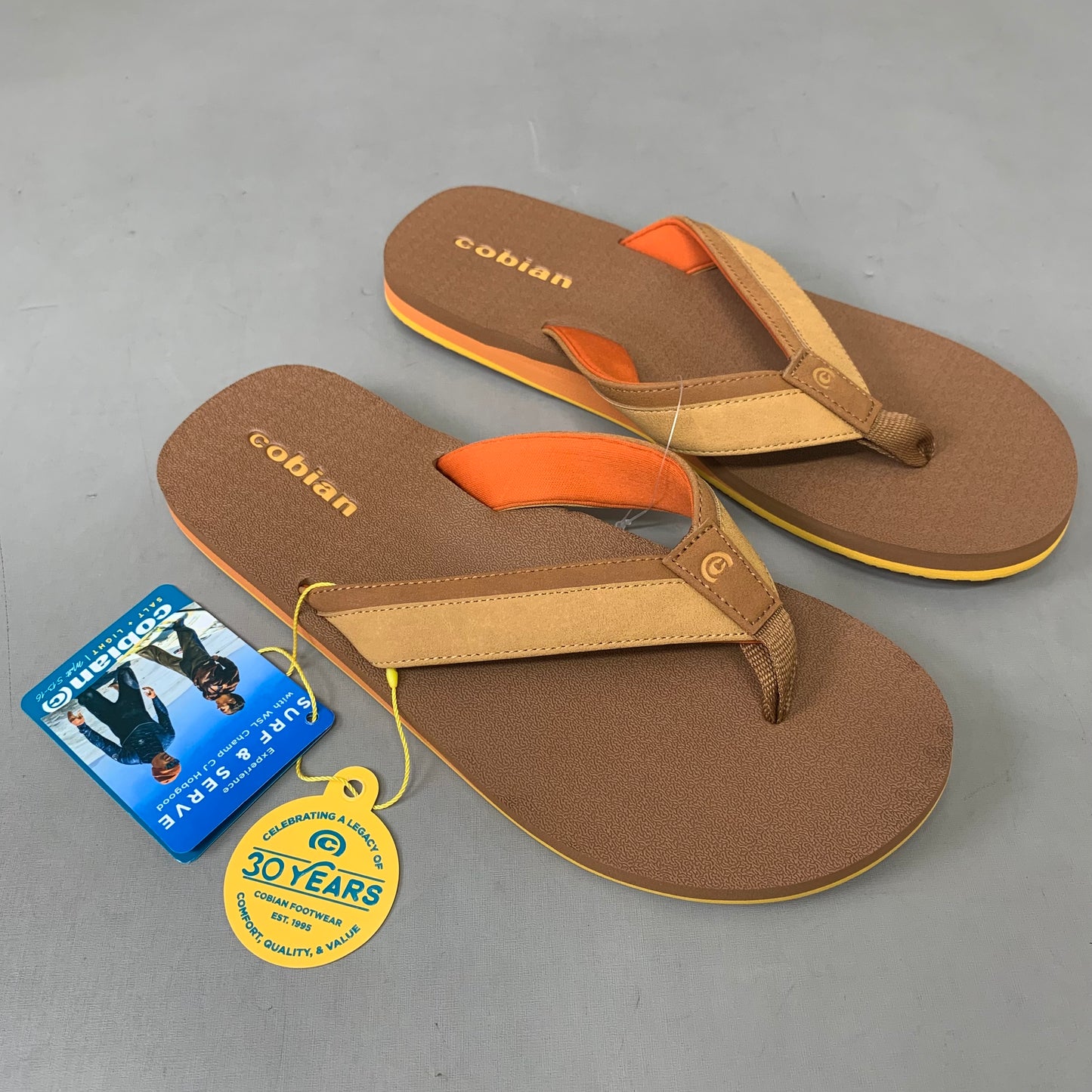 COBIAN Foamie Full Arch Support Sandals Men's Sz 11, 44 Eu Brown FAO25-200-11