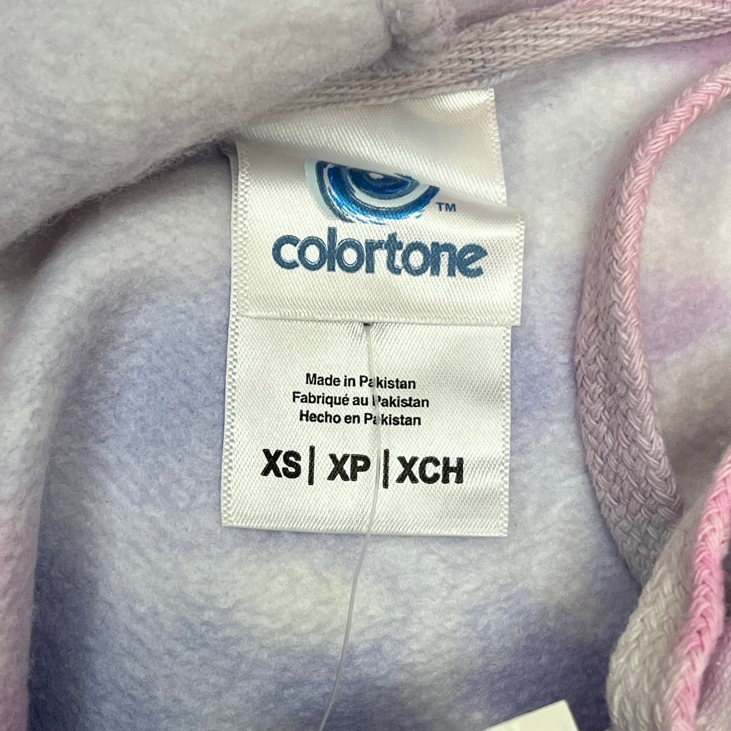 COLORTONE  Sweat Shirt Crop Top Tie Dye Hoodie  Women's Sz XS Cotton Candy 8333