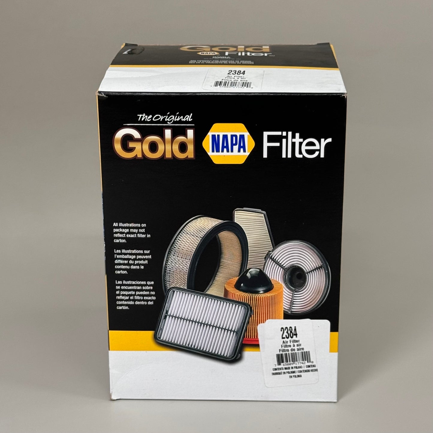 NAPA The Original Gold Air Filter Cellulose Media Material 2.52" Inside Dia 2384