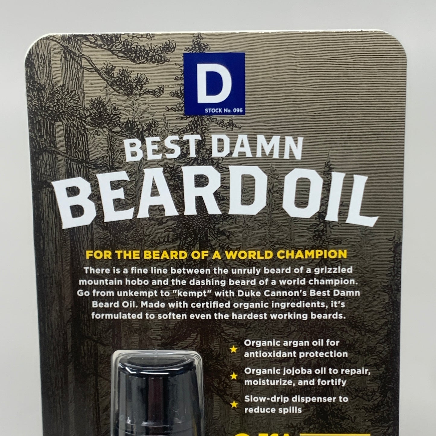 DUKE CANNON (3 PACK) Best Damn Beard Oil Natural Ingredients Redwood Scent 0.5oz