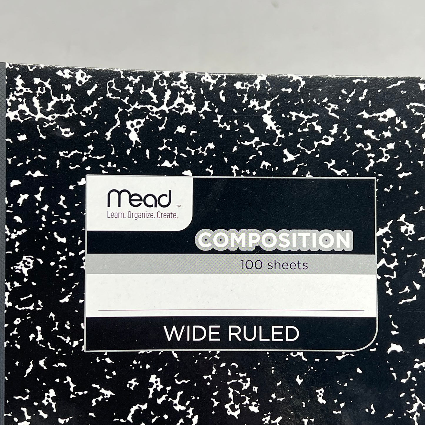 ZA@ MEAD (6 PACK, 100 SHEETS EACH) Composition Notebooks Wide Ruled 1-Subject 9.75" X 7.5" Blac|k/White 306712