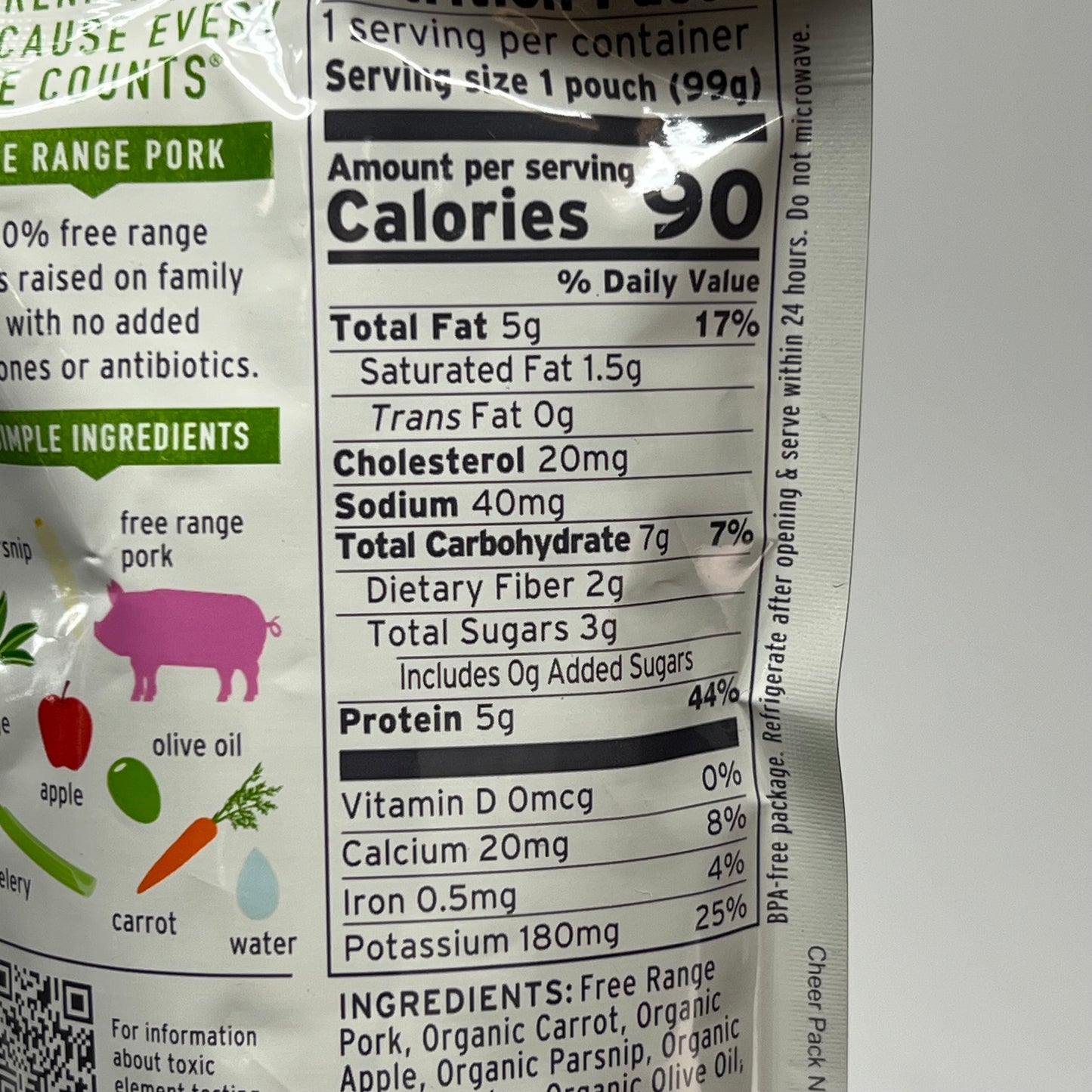 SERENITY (6 PACK) Free Range Pork + Apple, Carrots & Sage Pouches 3.5oz BB 09/27