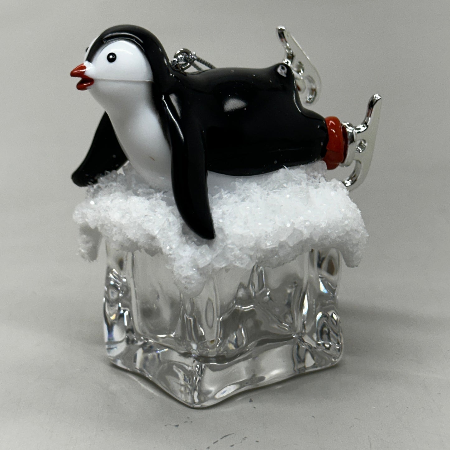 KURT S. ADLER Penguin On Ice (3 PACK) Christmas Ornaments 4.25" T2458