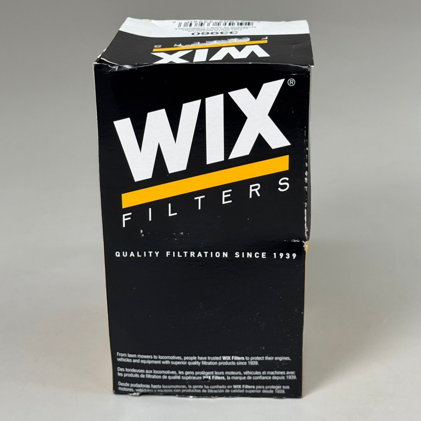 WIX Fuel/Water Separator Filter 7 Micron Rating Spin-On Cellulose Black 33960