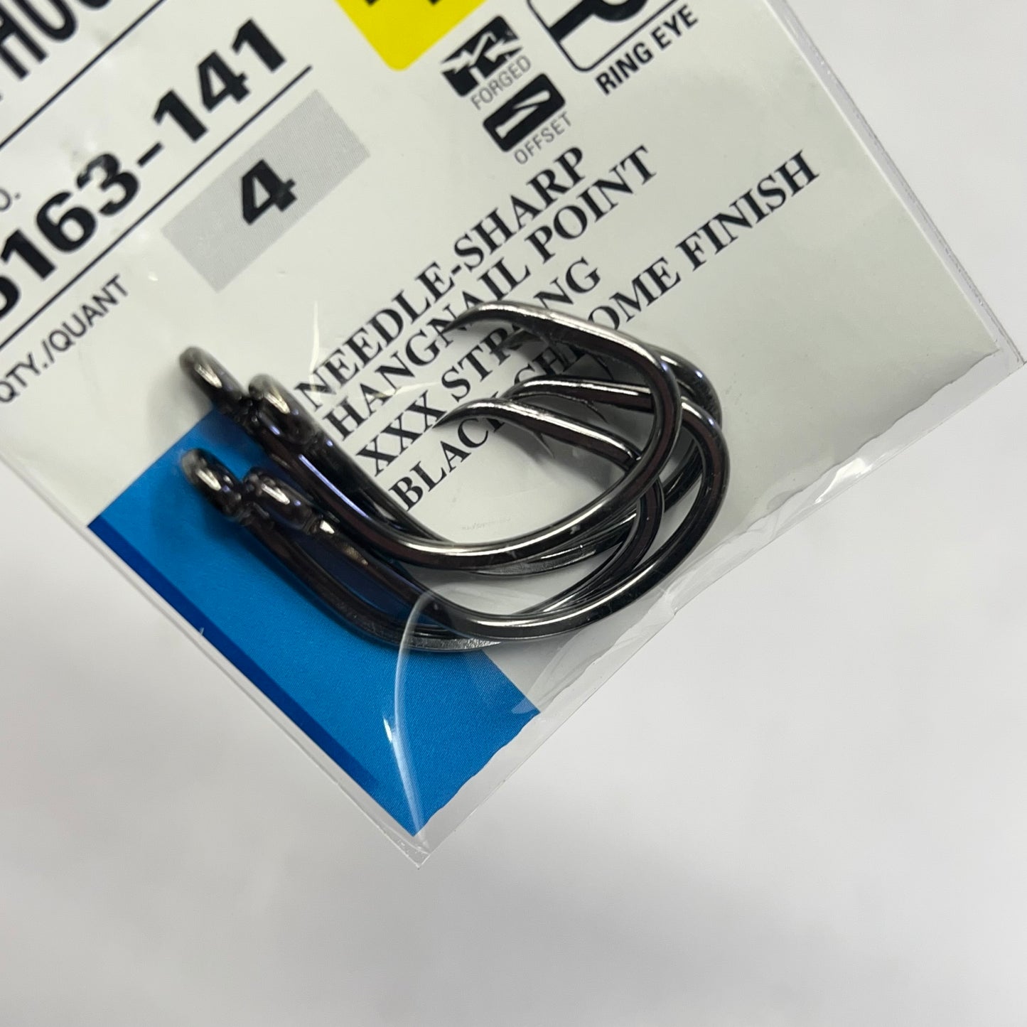 OWNER (4 PACK, 4 EACH) Mutu Circle Hooks Ring Eye XXX Strong 4/0 Black 5163-141