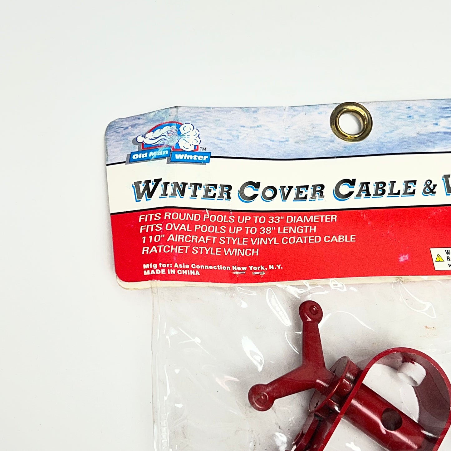 OLD MAN WINTER High Quality Winter Cover Cable & Winch Combo Kit Red BS33146