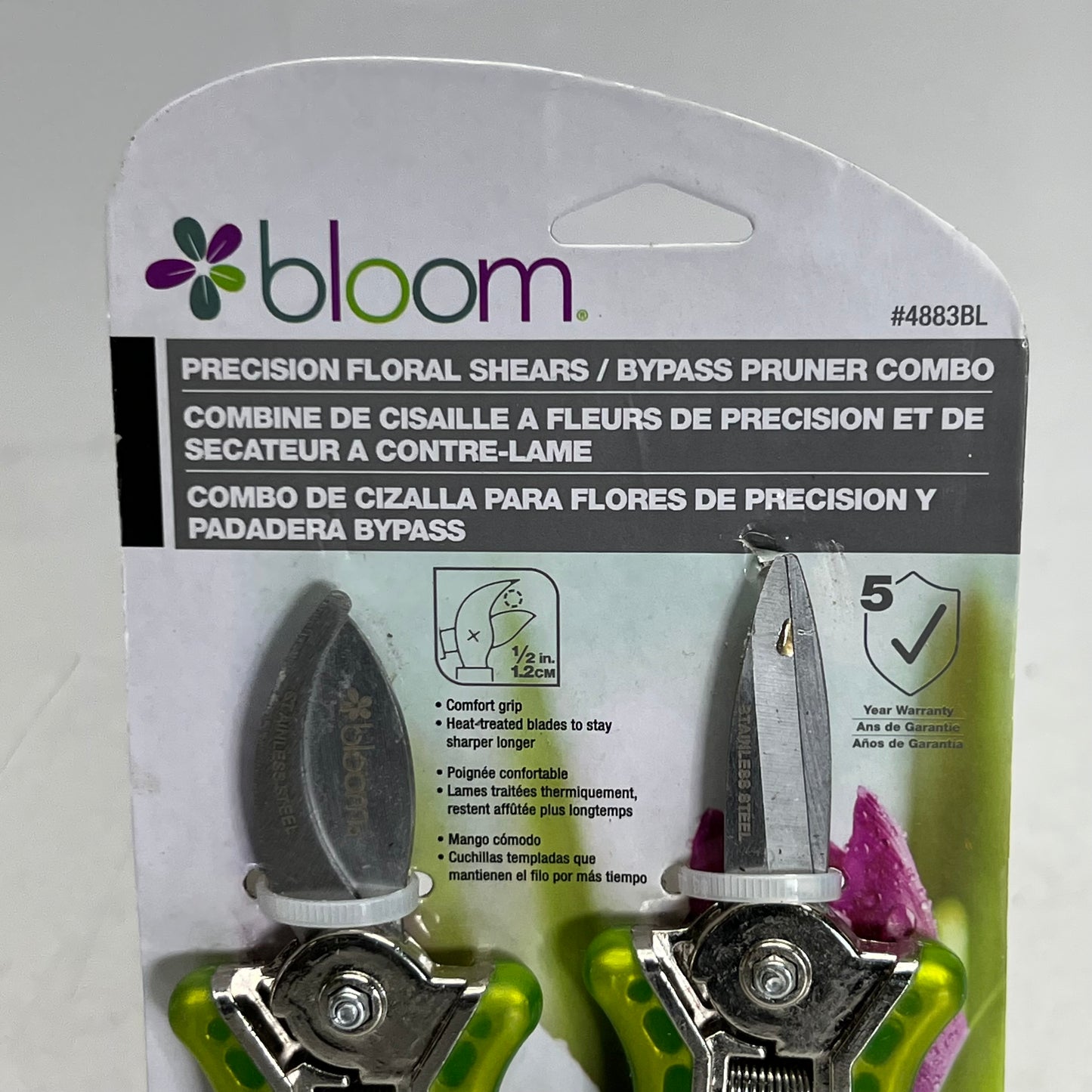 BLOOM (2 PACK) Precision Floral Shears Sz 1/2" Green 4883BL