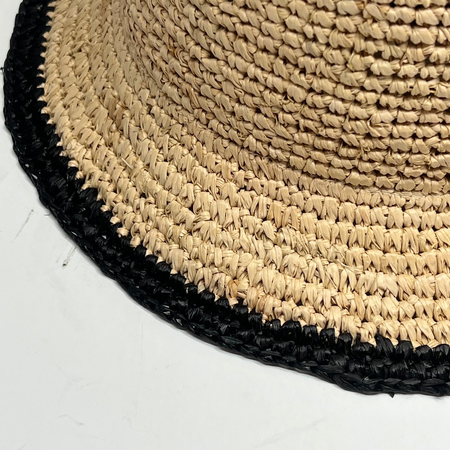 SAN DIEGO HAT Bucket Hat Woven Raffia Women's Sz O/S Natural/Black EWSDHS200NBK