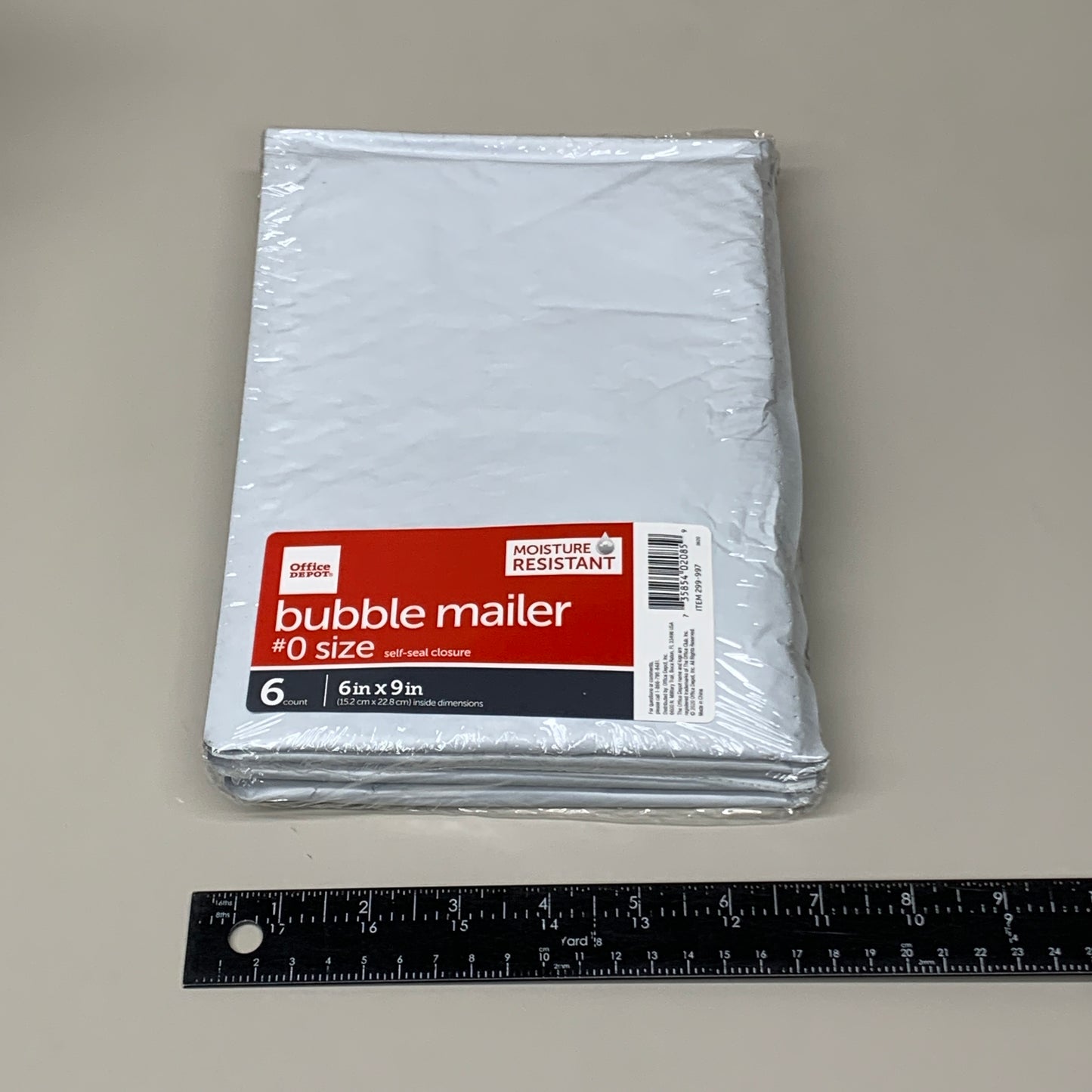 OFFICE DEPOT (48 MAILERS) Bubble Mailer #0 Size 6in X 9IN 50735854020854