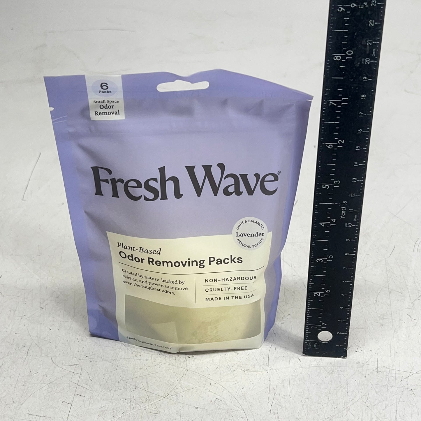 FRESH WAVE (2 PACK, 6 EACH) Plant Based Odor Removing Packs Lavender Scent 3.6oz