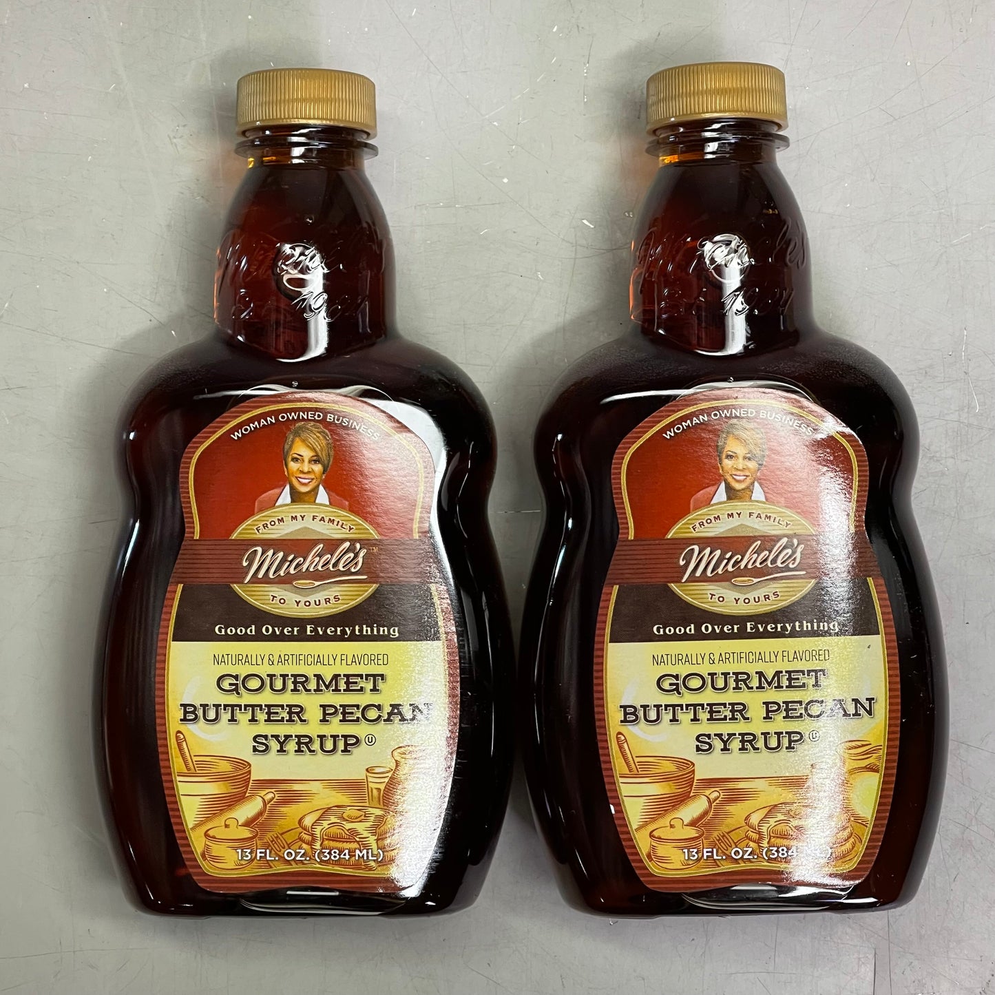 MICHELE'S (2 PACK) Gourmet Butter Pecan Pancake Syrup 13 fl oz Each BB 10/26
