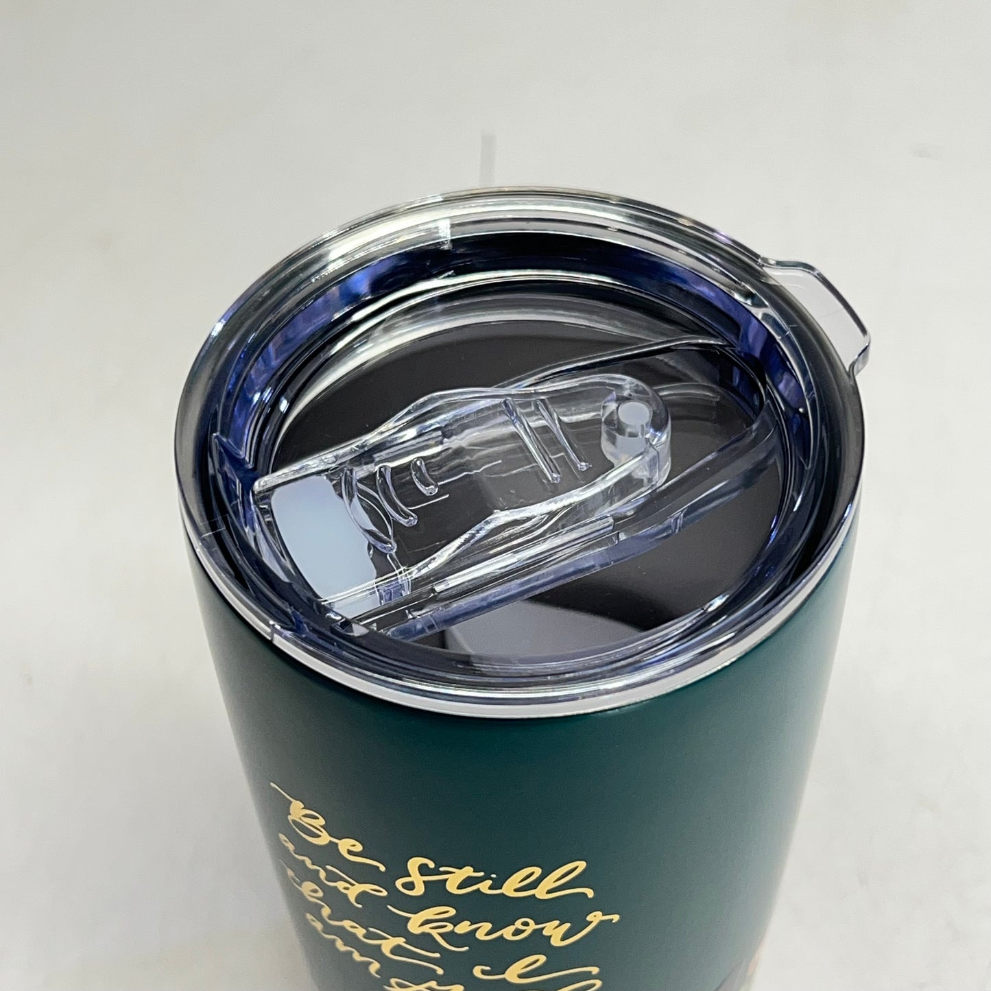 CHRISTIAN ART GIFTS Psalm 46:10 Floral Stainless Steel Travel Tumblr 18 Fl Oz