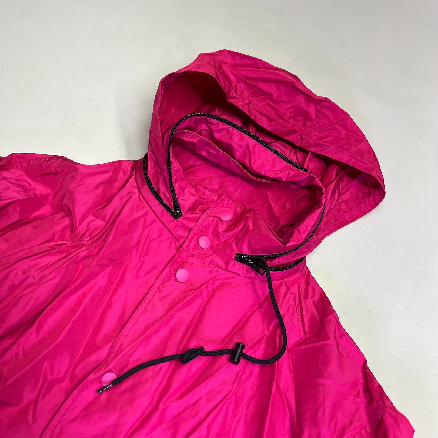 BALENCIAGA Oversized Logo Raincoat Made In Italy Women's Sz 38 Magenta