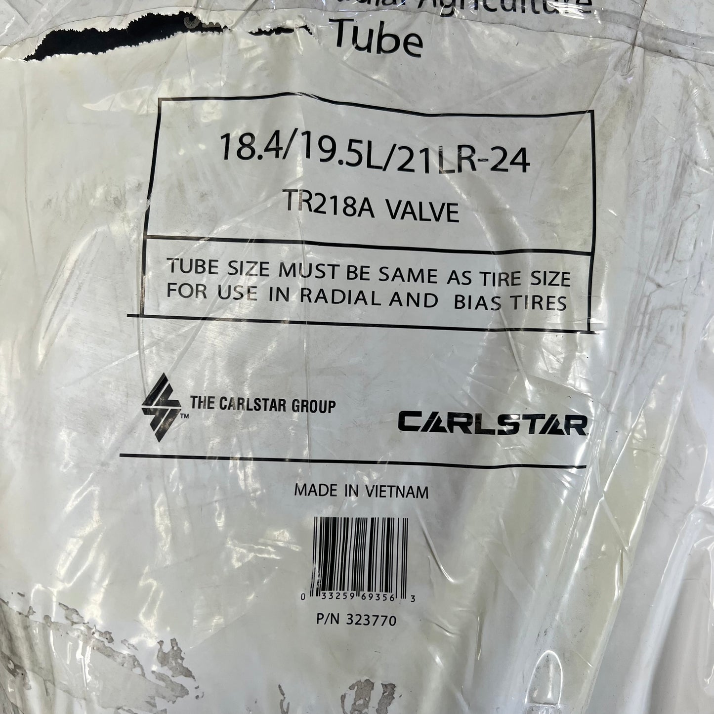 CARLSTAR Premium Radial Agriculture Tire Tube  18.4/19.5L/21LR-24 Black 323770