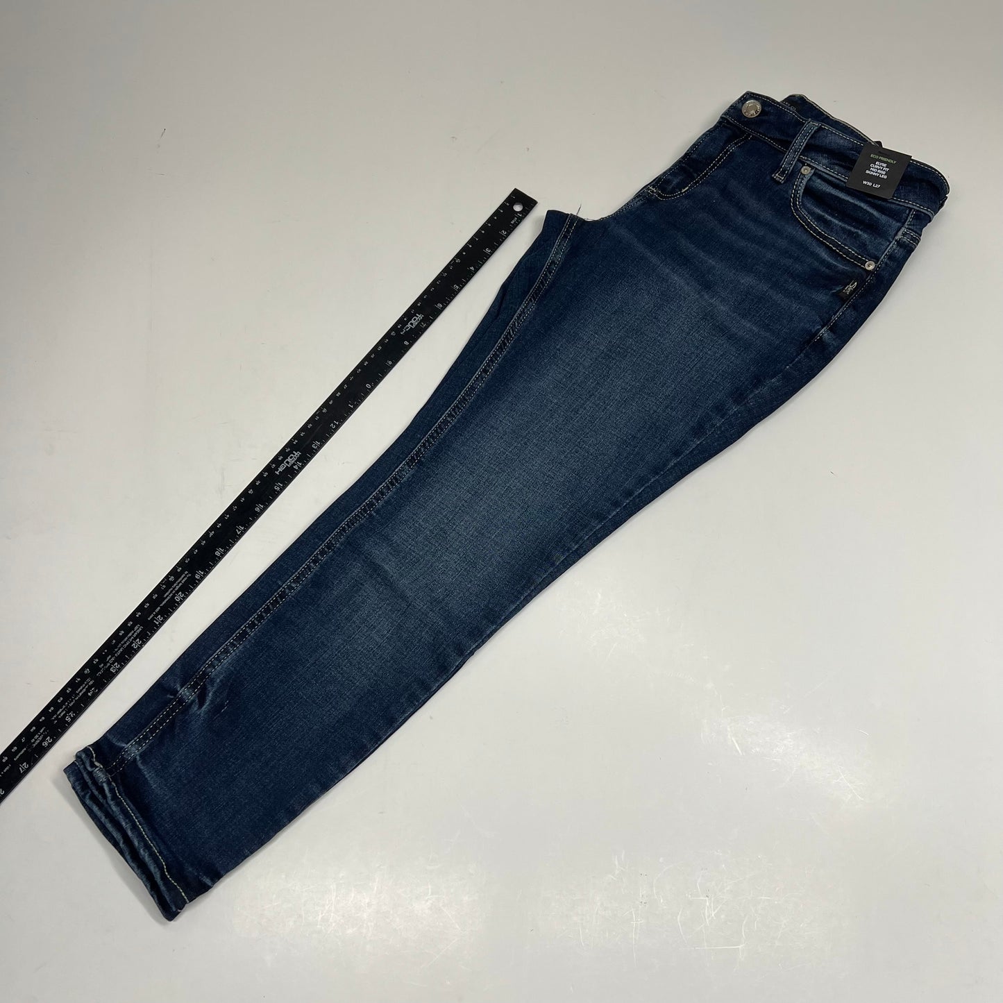 SILVER JEANS CO Elyse Curvy Fit Mid Rise Skinny Leg Jean Womens Sz 30/27 Indigo