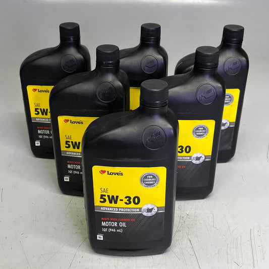 ZA@ LOVE'S (6 PACK, 1 QUART EACH) SAE 5W-30 Advanced Protection Motor Oil