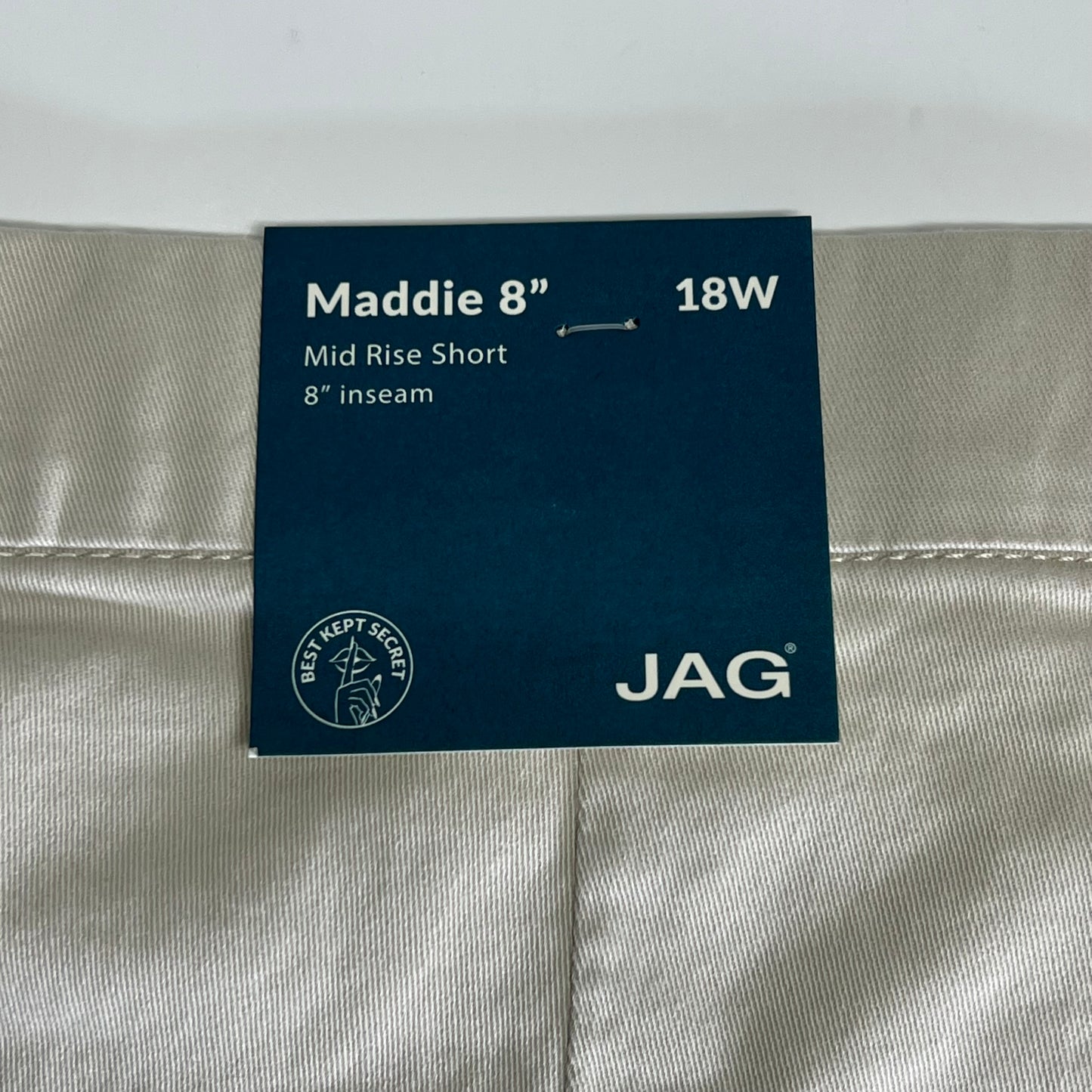 JAG Maddie 8" Pull-on Smoothing Shorts Women's Sz 16 Stone J4314AWL617