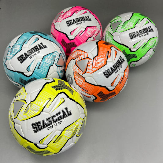 SEASONAL SUPPLY (5 PACK) Competitor Soccer Balls Size 5 Multicolor 04156