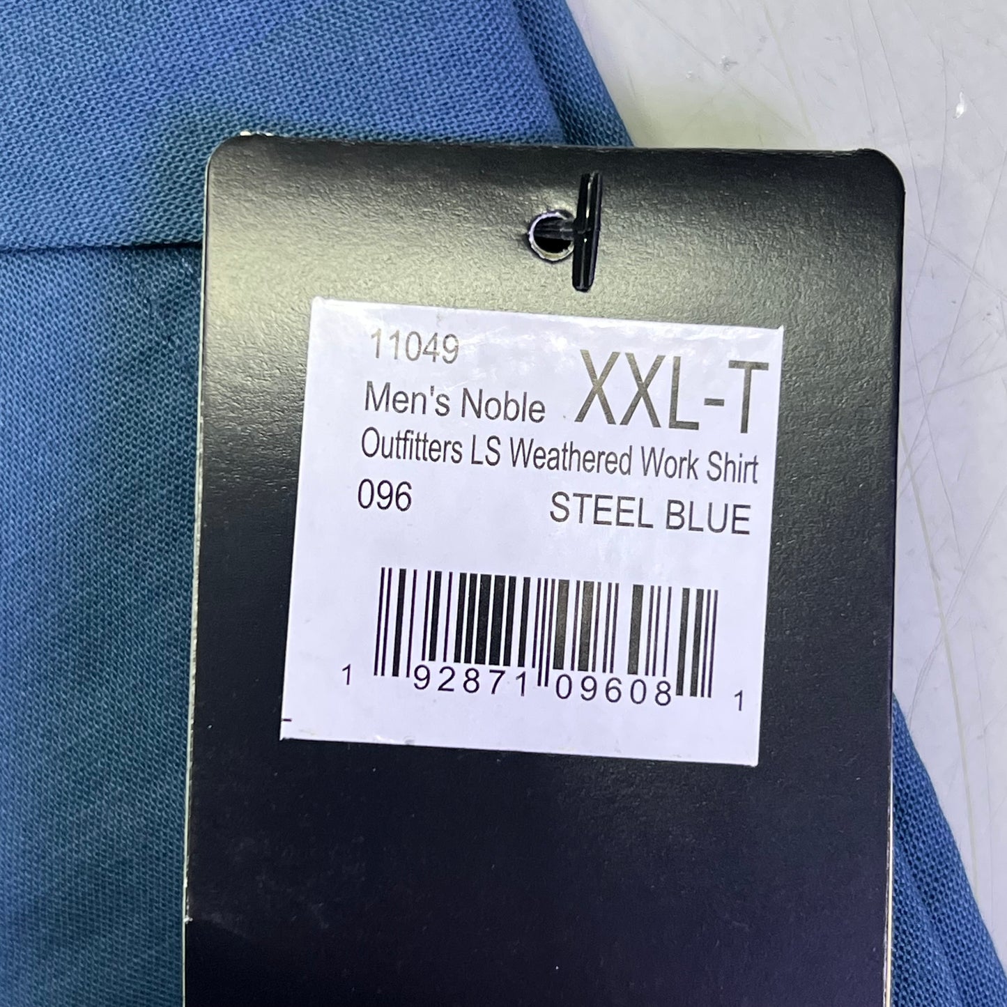 NOBLE OUTFITTERS Long Sleeve Weathered Work Shirt Mens Sz XXL-T Steel Blue 11049