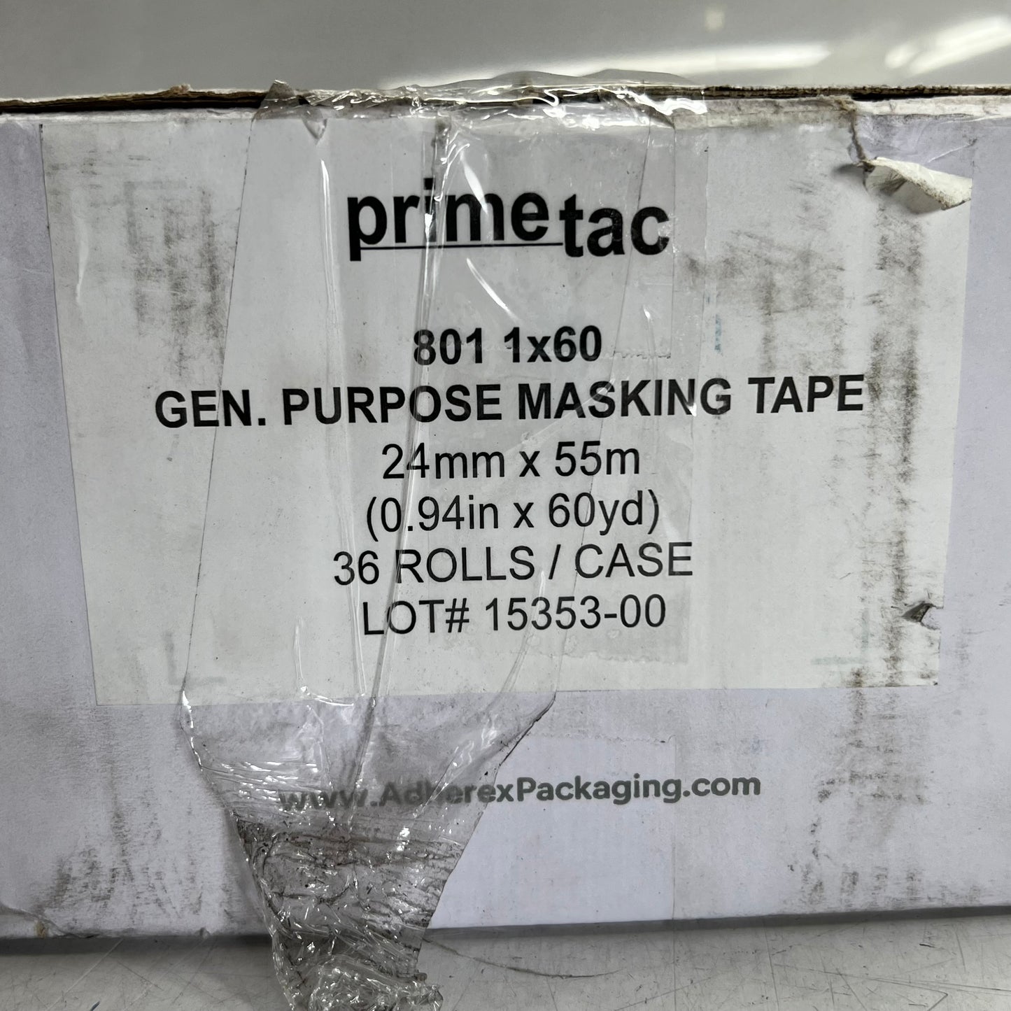 PRIMETAC (36 PACK) General Purpose Masking Tape Sz 0.94" x 60', Light Yellow 15353-00 (New Other, Distressed Box)