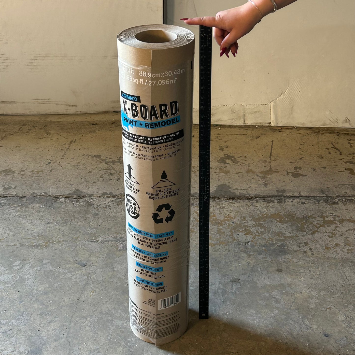 TRIMACO X-Board Lightweight Surface Protector  35"x100' (Slightly Dirty) Brown 12370/9