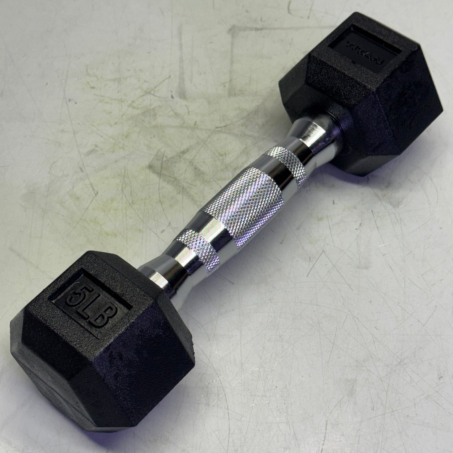 TITAN FITNESS (2 PACK) Black Rubber Coated Hex Dumbbell Single 5lb HEXDBB_5