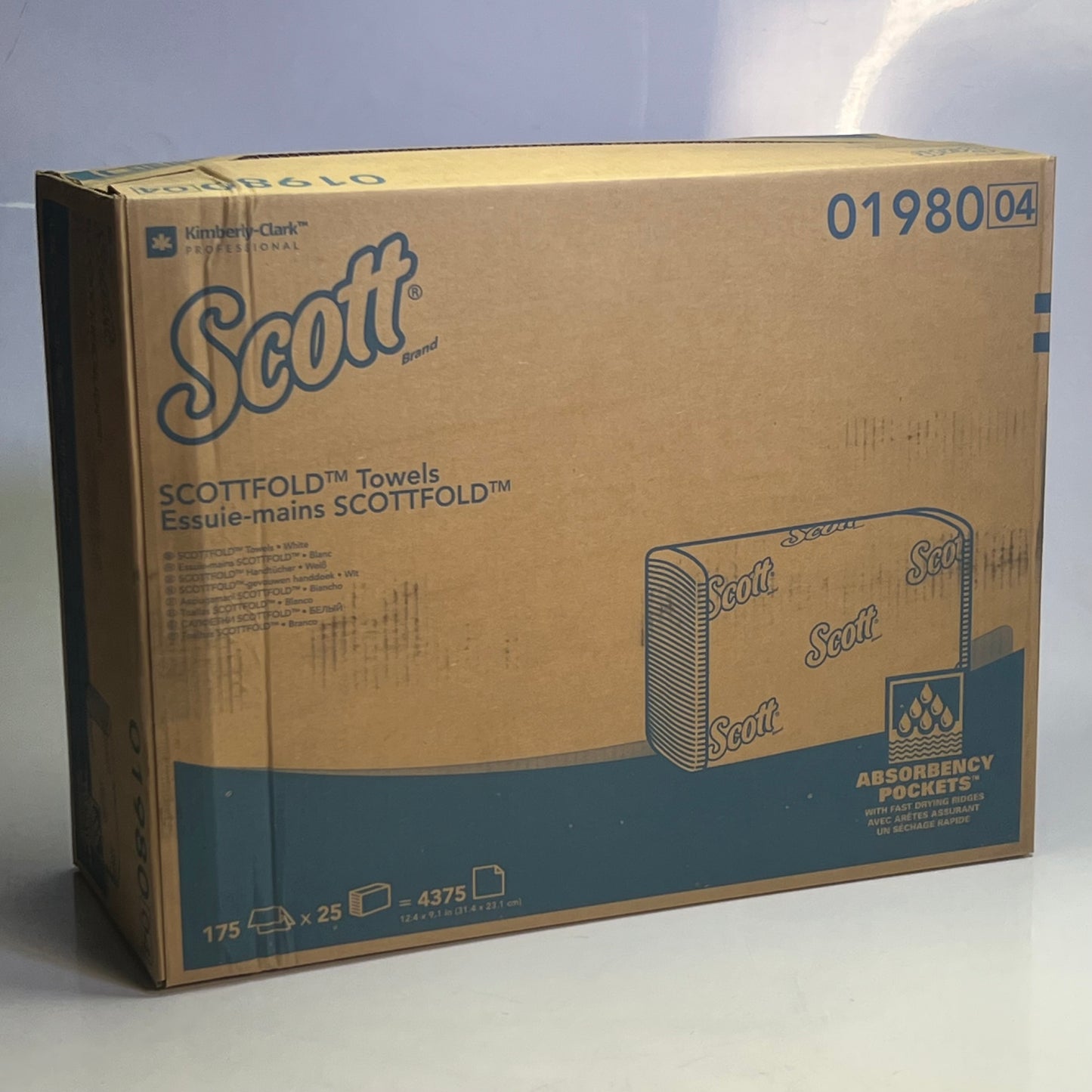 SCOTT (175 Sheets x 25 PACK) Scottfold Multi-Fold Towels Sz 12.4" x 9.1", 01980