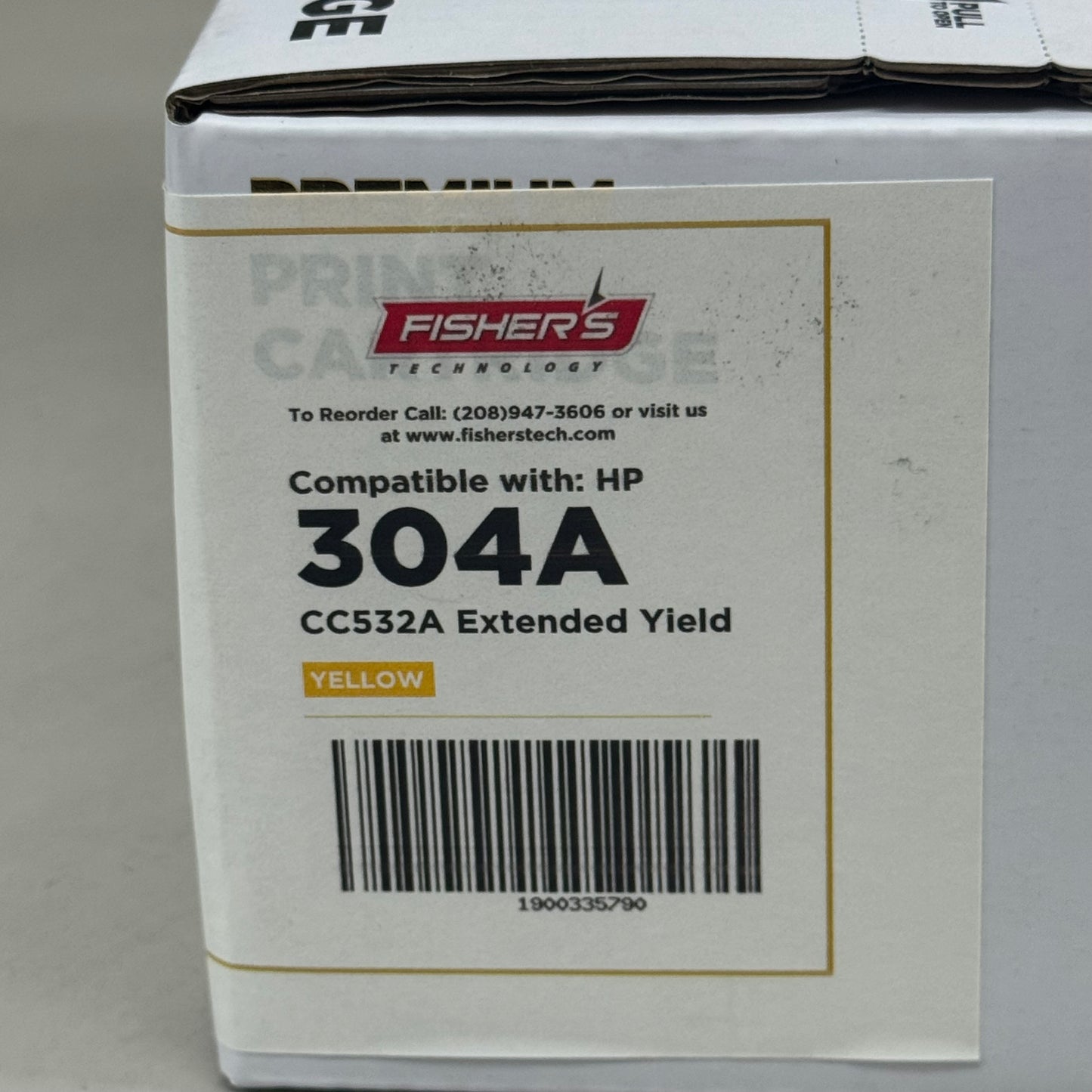 FISHER'S TECHNOLOGY  High Yield Premium Print Cartridge Yellow CC532A (New Other- Distressed Packaging)