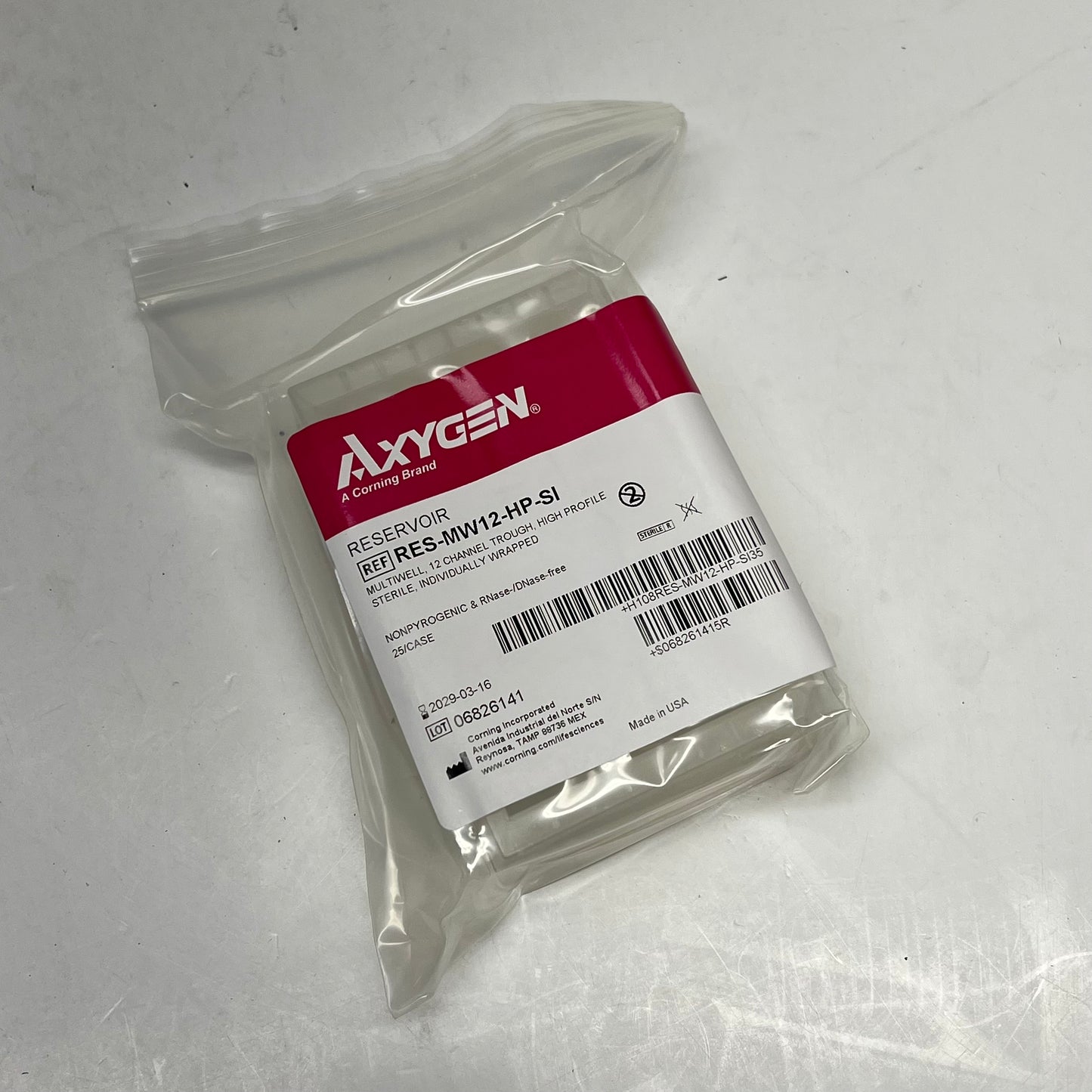 AXYGEN (29 PACK) Multiple Well Reagent Reservoir Sterile RES-MW12-HP-SI BB 03/29