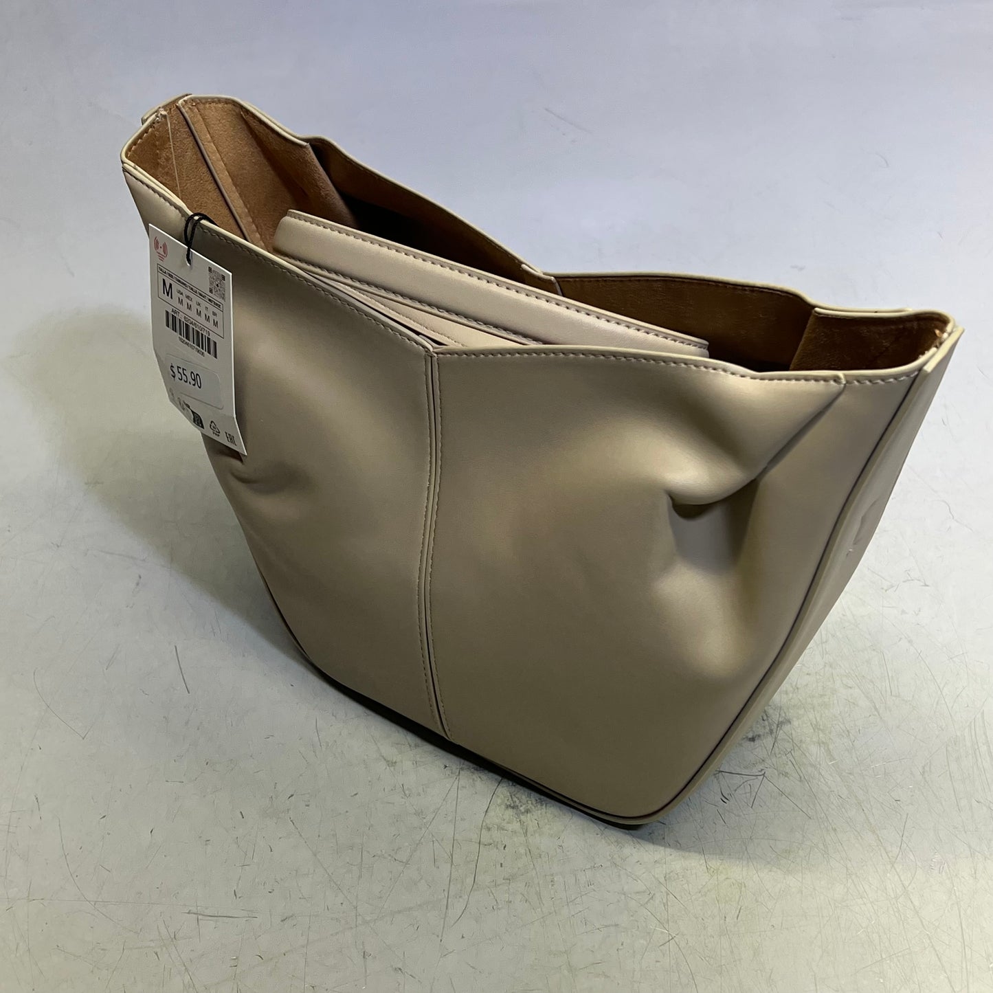 ZA@ ZARA (2 PACK) Bucket & Crescent Moon Style Purse Off White/Creme