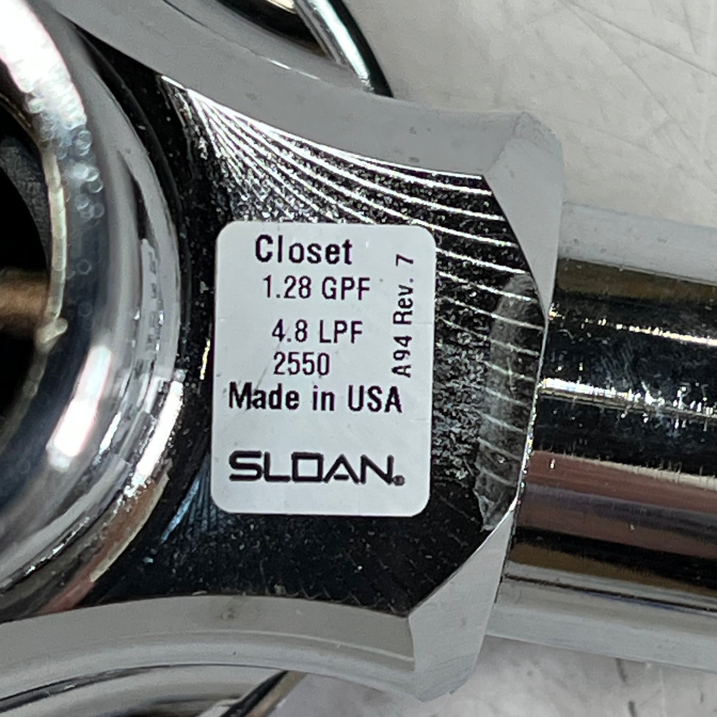 ZA@ SLOAN Exposed Manual Water Closet Flushometer 1.28 GPF Chrome Plate 111-1.28 ( As-Is) May Get One w/ More Dirt