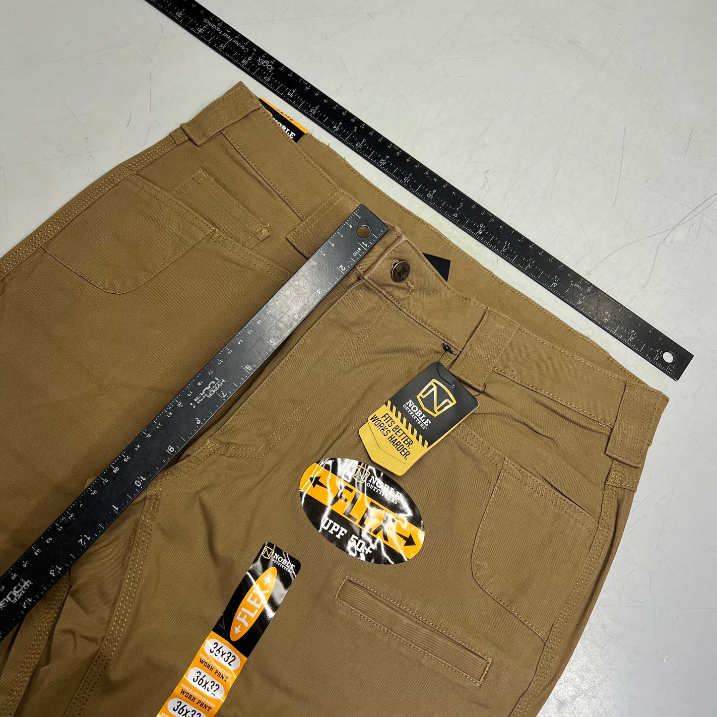 NOBLE OUTFITTERS Flex Stretch Canvas Work Pant Men's Sz 36x32 Coyote 18425