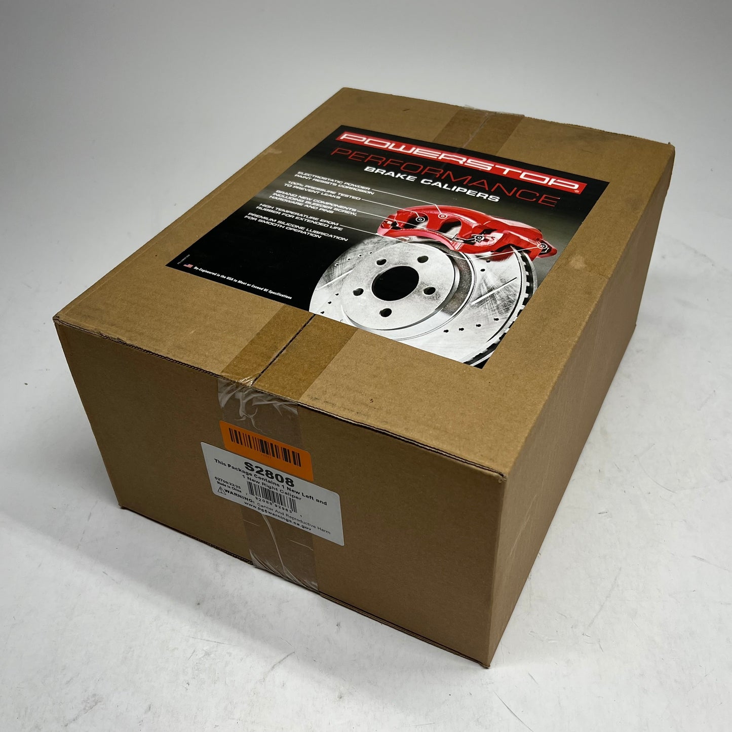 POWER STOP Disc Brake Caliper Set Cast Iron Powdercoated W/ Bracke Red S2808