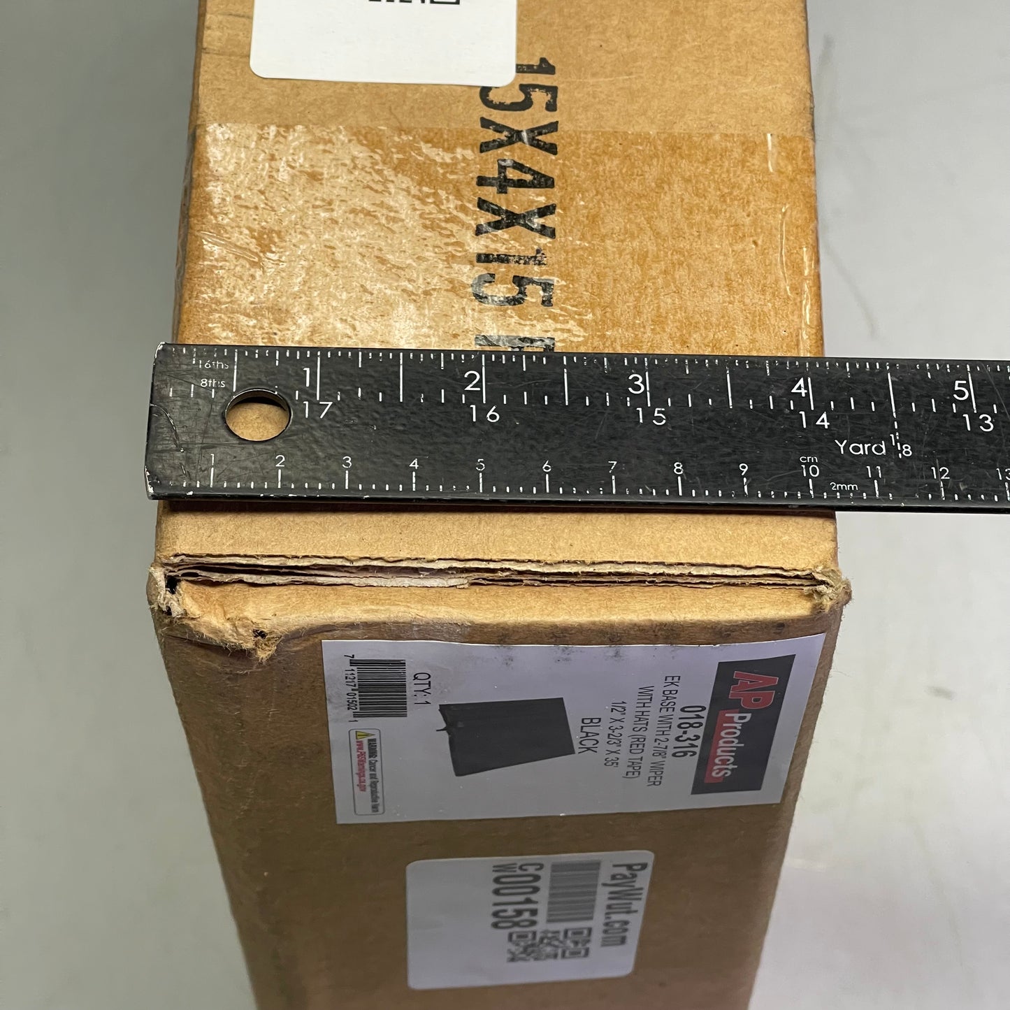 AP PRODUCTS EK Base 2-7/8” Wiper, 1/2”x3-2/3”x35’ Black W/ Red Tape 018-316