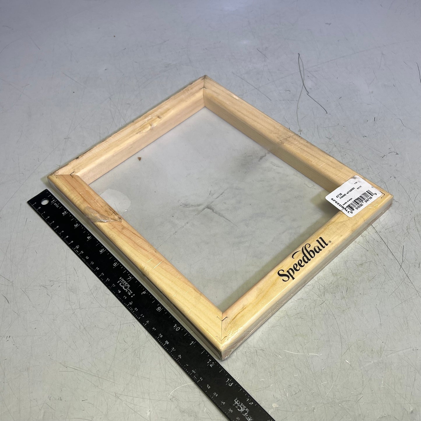 ZA@ SPEEDBALL Screen Printing Hardwood Frame Cord Locked In Grooves 10"x14" Tan 4716 (Slightly Dirty)