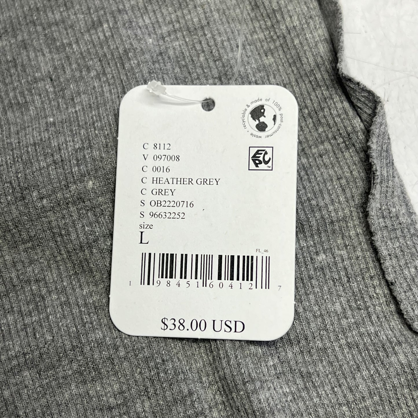 FREE PEOPLE We The Free Neria V-neck Tank Top Women's Sz L Heather Grey