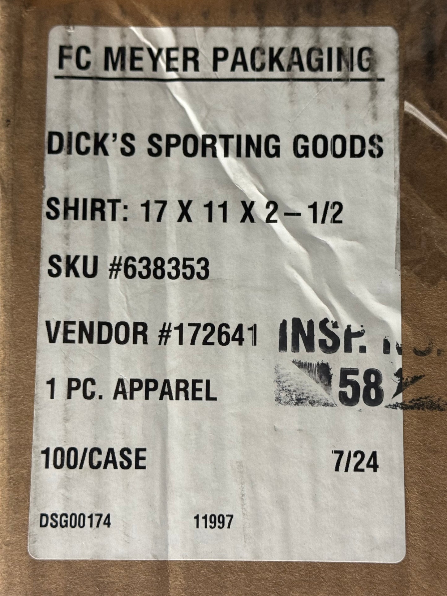 ZA@ DICKS SPORTING GOODS (100 PACK) Medium Clothing Boxes 17"x11"x2-1/2"