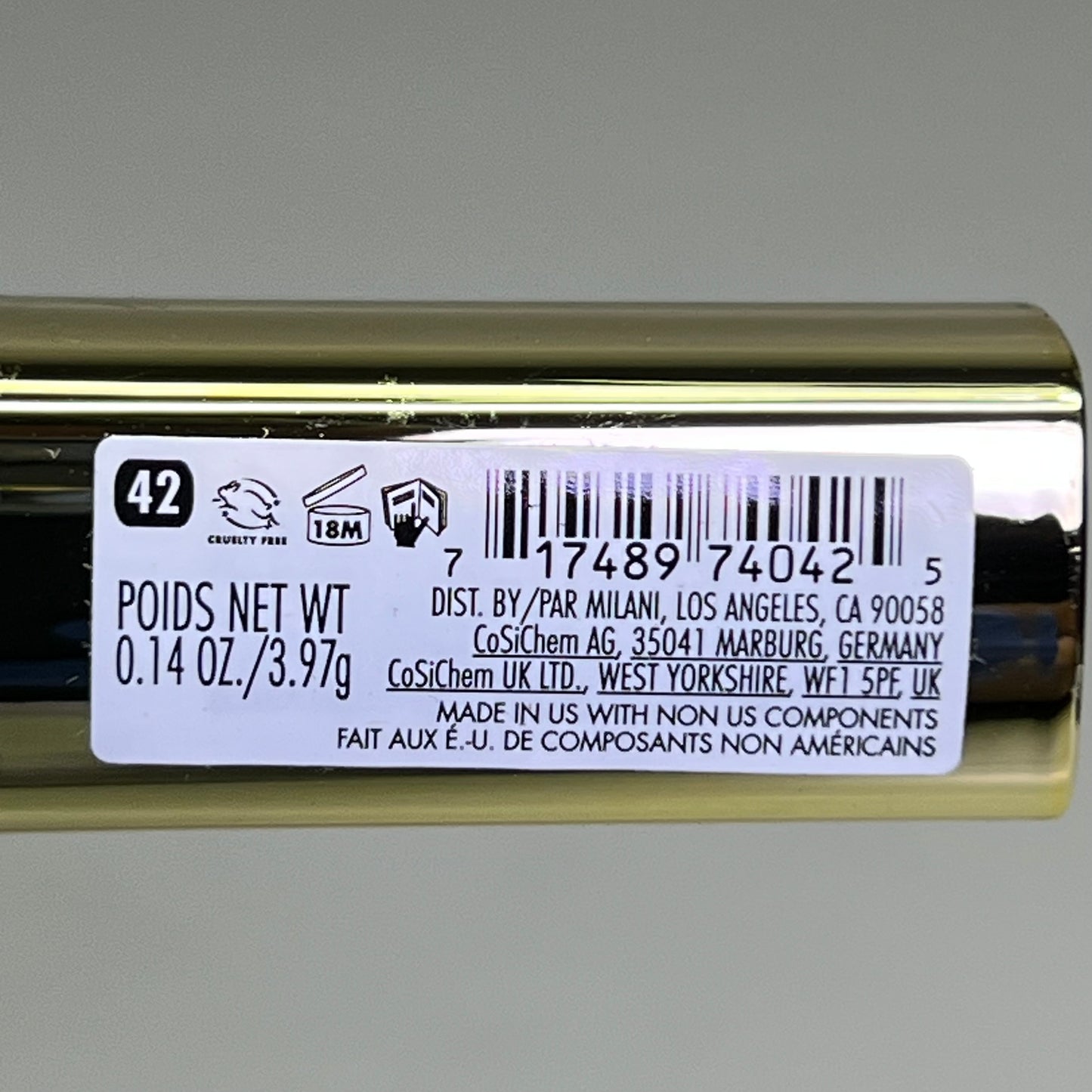 MILANI (6 PACK) Lipstick Rose Femme 42 (Matte) 0.14 oz, Red MLSN-42