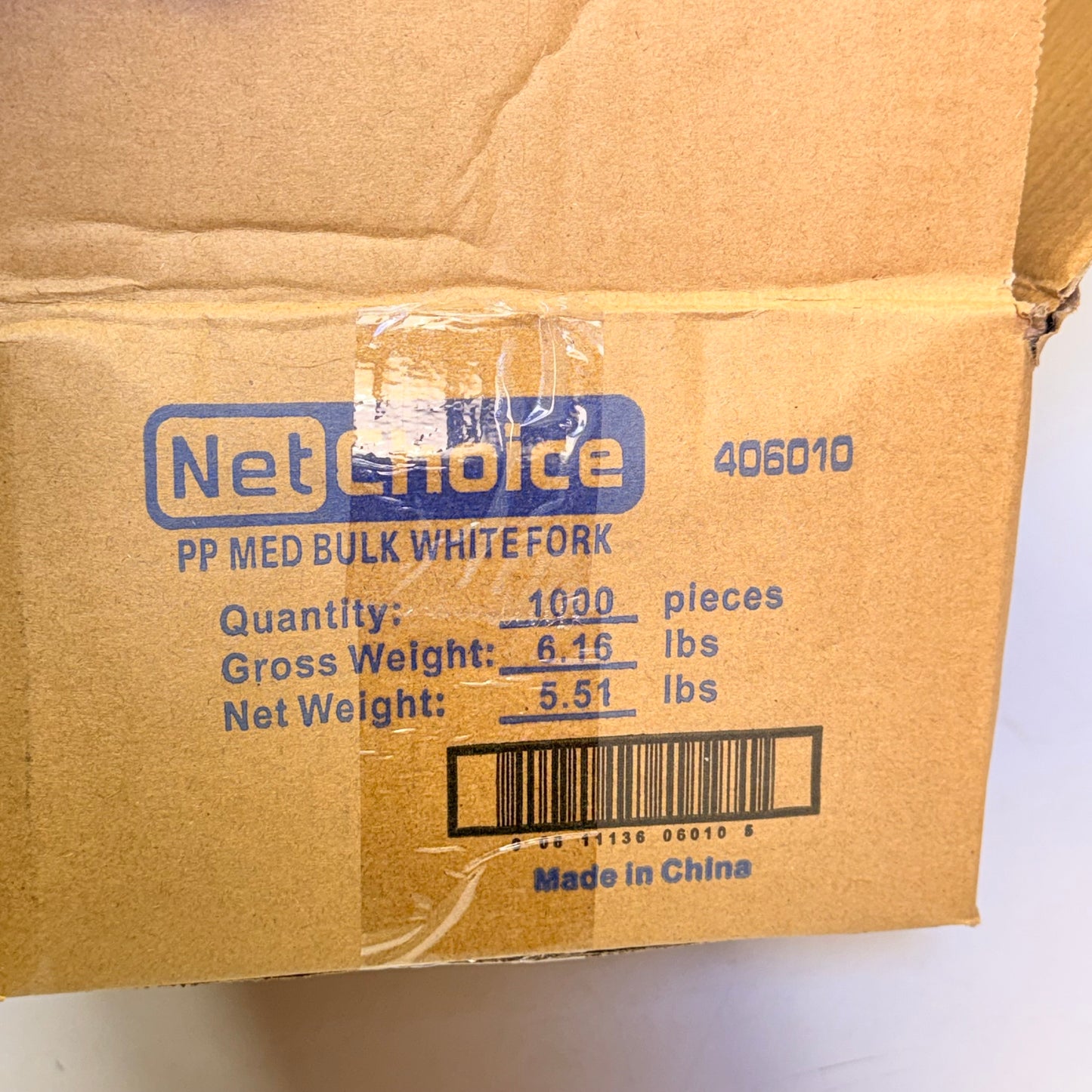 ZA@ NETCHOICE (Box Of 1000) White Fork Medium Weight Polypopylene 406010 D