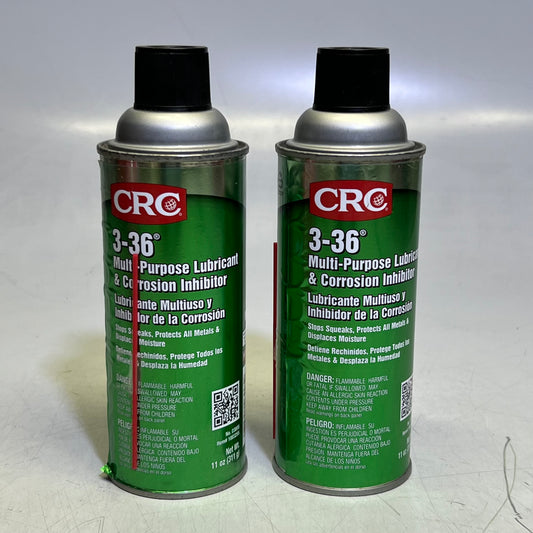 CRC 3-36 (2 PACK) Multi-Purpose Lubricant & Corrosion Inhibitor 11 oz, 03005