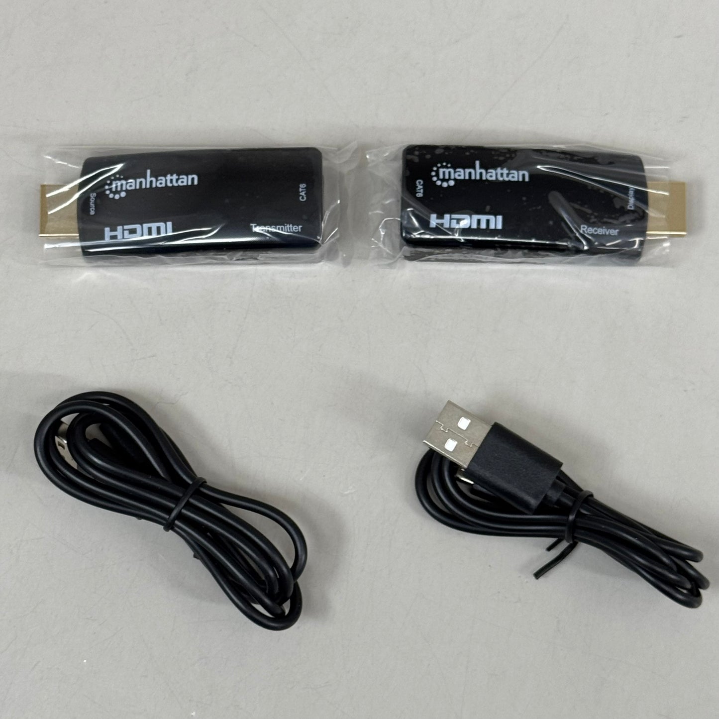 MANHATTAN 1080p Compact HDMI over Ethernet Extender Kit Signal 60m 207539 As-is