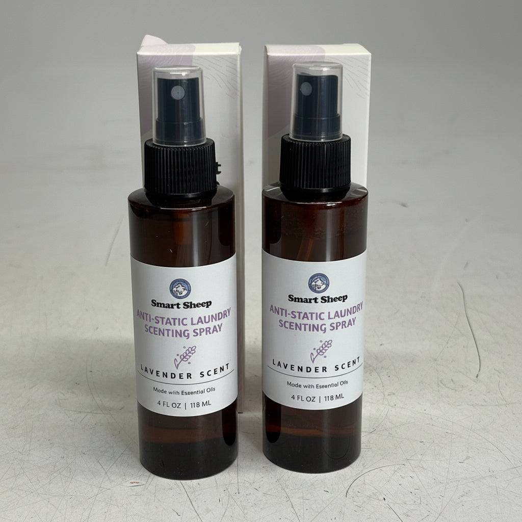 SMART SHEEP (2 PACK) Anti-Static Lavender Scent Spray W/ Essential Oils 4 fl oz