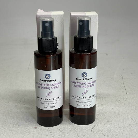 SMART SHEEP (2 PACK) Anti-Static Lavender Scent Spray W/ Essential Oils 4 fl oz