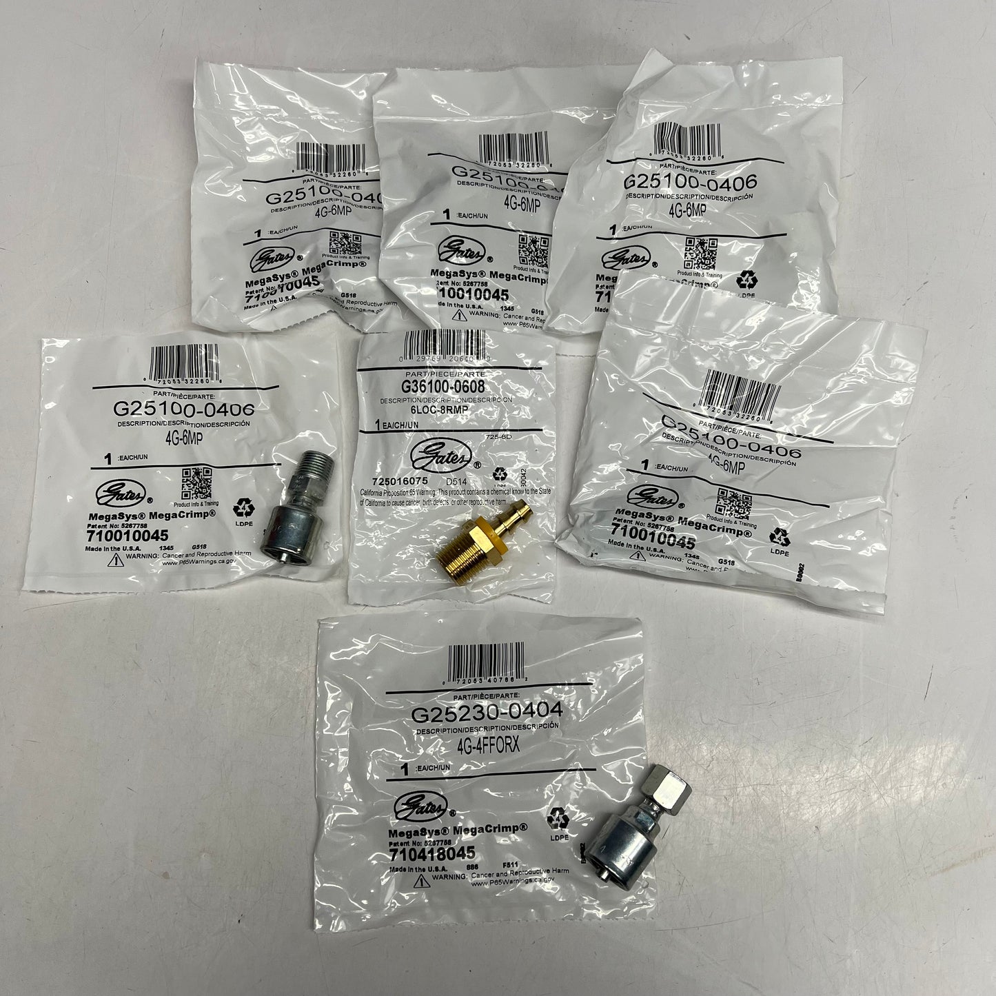 GATES (LOT OF 8) Miscellaneous Couplings & Fittings Brass/Silver