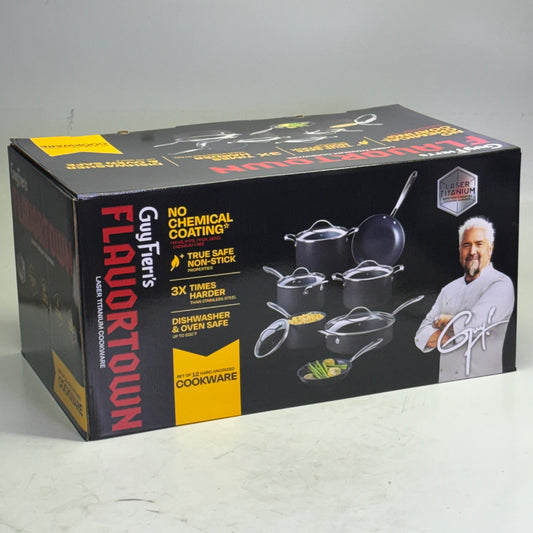 FLAVORTOWN Laser Titanium 12 Pcs Set, Capacity 5 Quarts FLLT-SET121